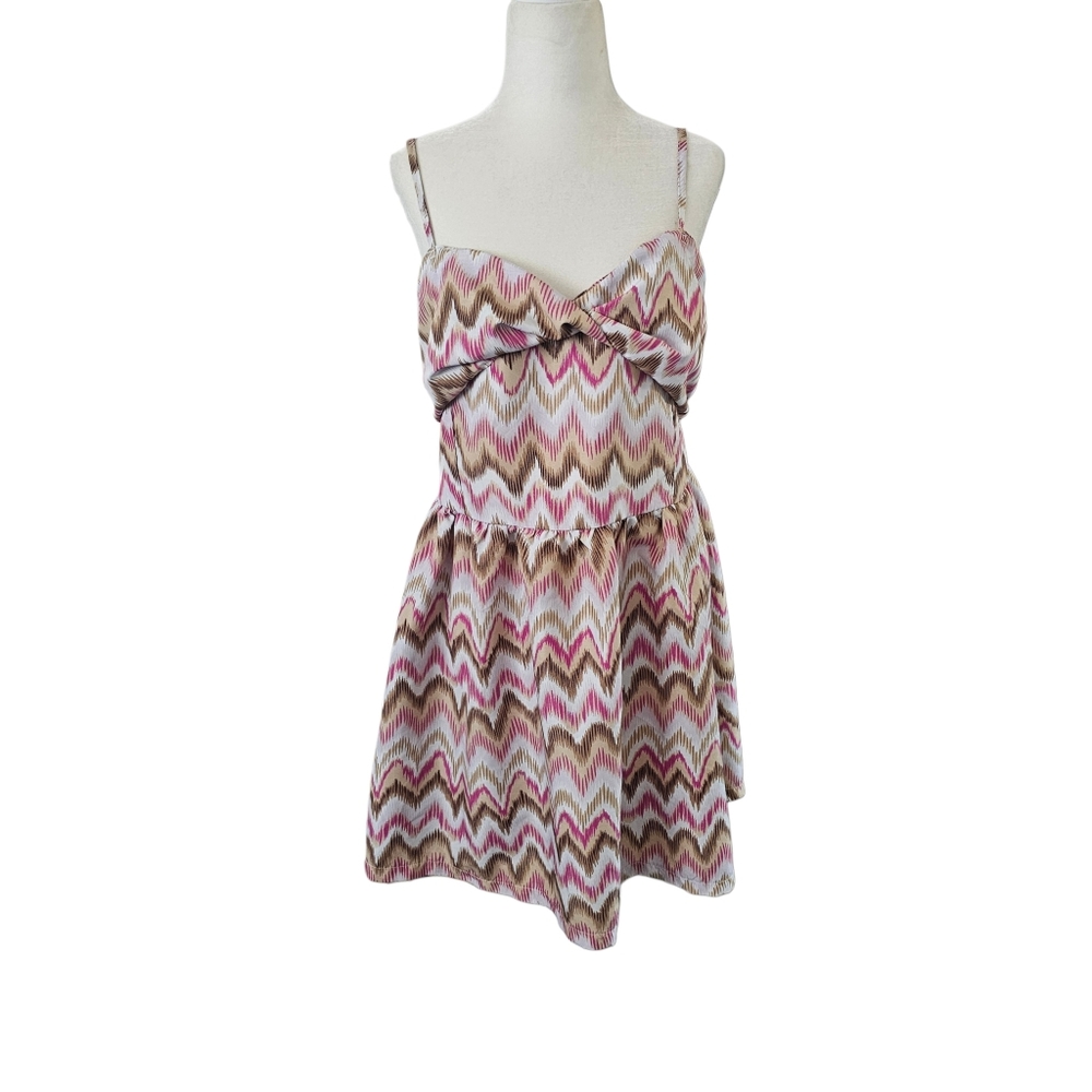 Go Coco Soft Silky Spaghetti Strap Sun Summer Dress 1X Multi Color